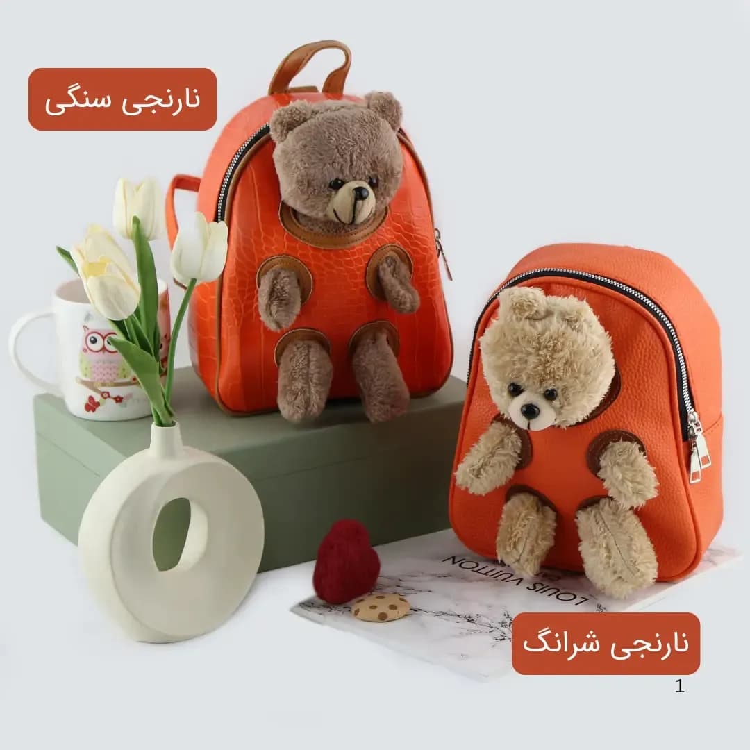 کوله پشتی چرم مصنوعی روزمره زنانه ابعاد 22 در 17 سانتیمتر — تصویر ۵