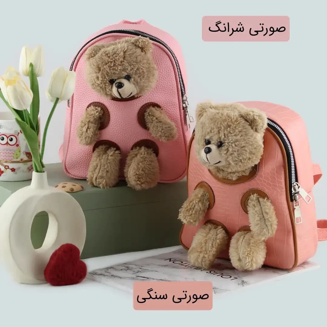 کوله پشتی چرم مصنوعی روزمره زنانه ابعاد 22 در 17 سانتیمتر — تصویر ۶