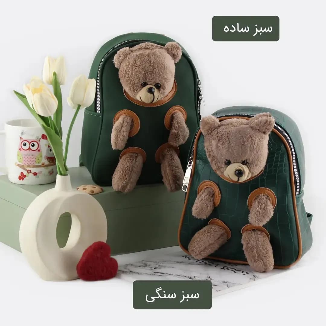 کوله پشتی چرم مصنوعی روزمره زنانه ابعاد 22 در 17 سانتیمتر — تصویر ۹