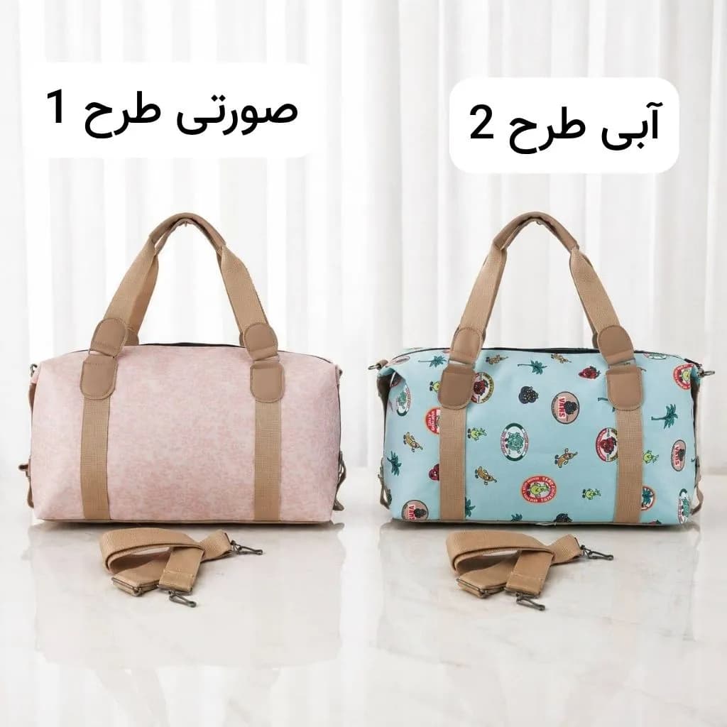 ساک مسافرتی و استخری پارچه کره ای با بند بلند و زیپ — تصویر ۷