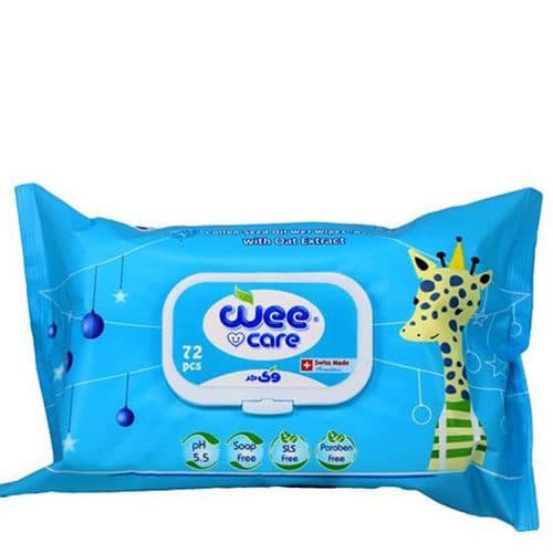 دستمال مرطوب کودک حاوی روغن پنبه دانه وی کر Wee Care بسته 72 عددی — تصویر ۴