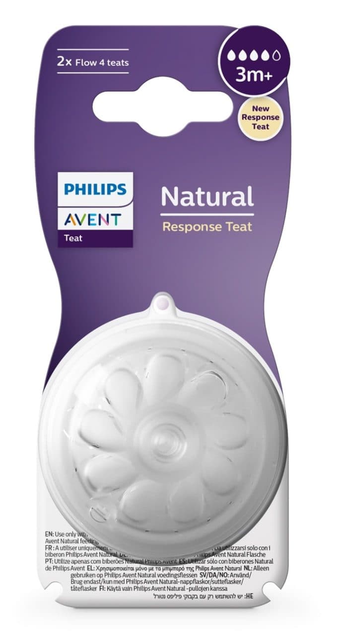 سرشیشه اونت AVENT طبیعی نچرال شماره 4 دوتایی +3m چهار قطره نسل جدید ریسپانس SCY964/02 — تصویر ۱۲