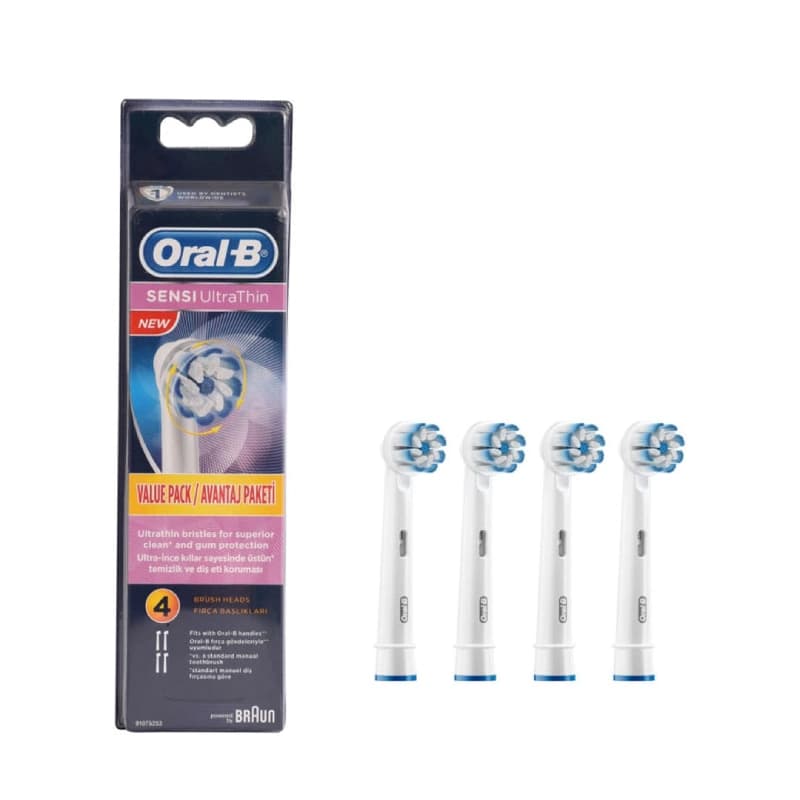 سری یدک مسواک برقی اورال بی مدل سنسی اولتراسین (SENSI ULTRATHIN) بسته 4 عددی — تصویر ۲