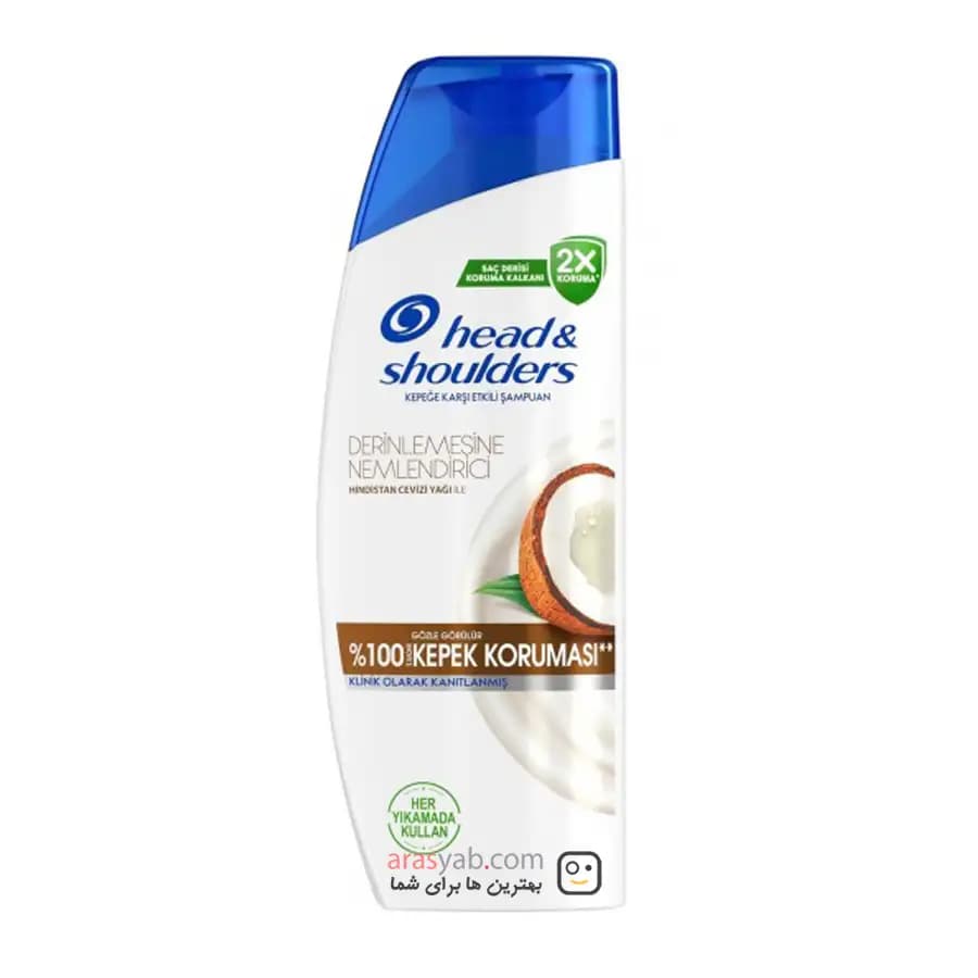 شامپو هد اند شولدرز head and shoulders آبرسان مو حاوی عصاره نارگیل حجم 330 میل — تصویر ۵