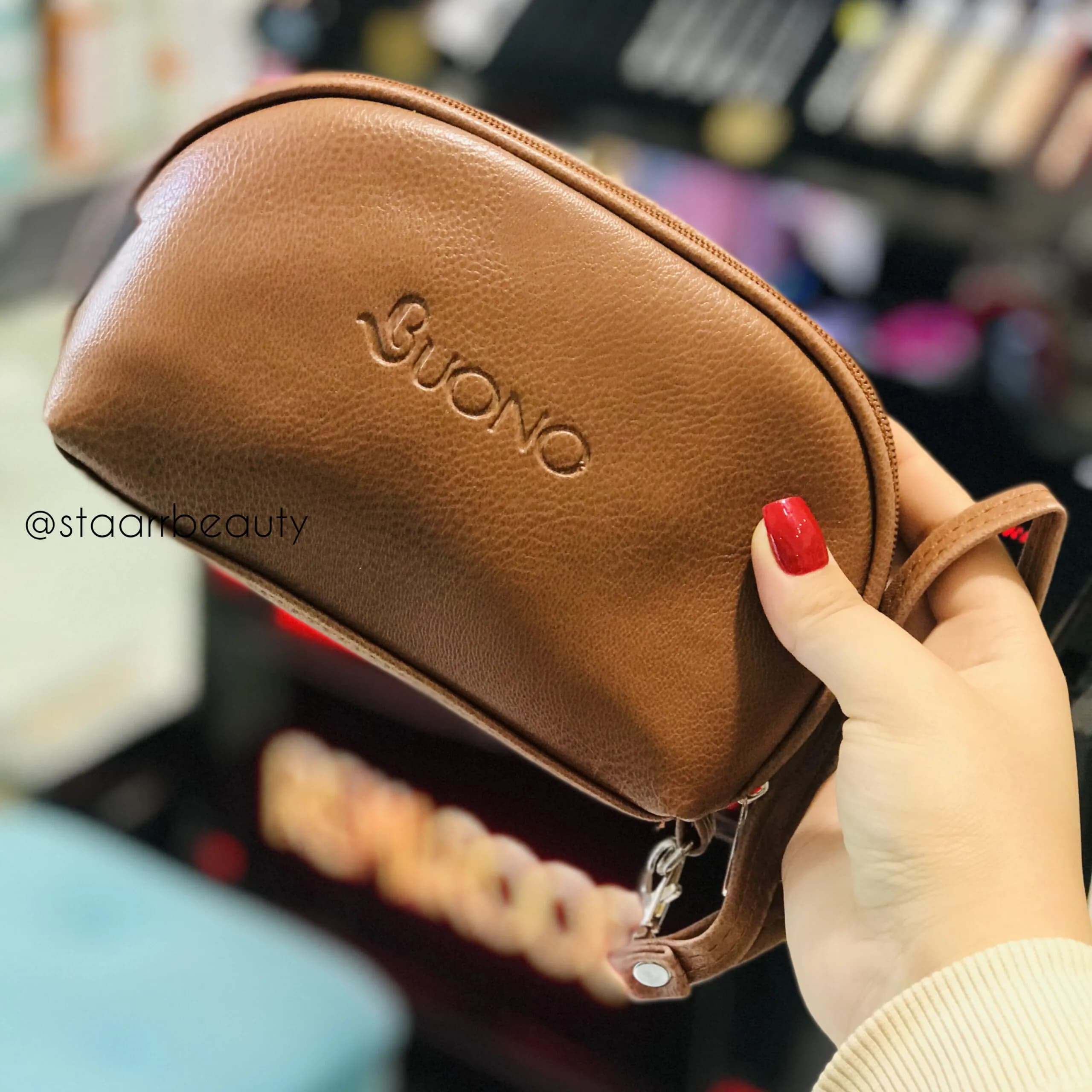کیف آرایشی اورجینال برند بوونو رنگ قهوه ای روشن Buono — تصویر ۴