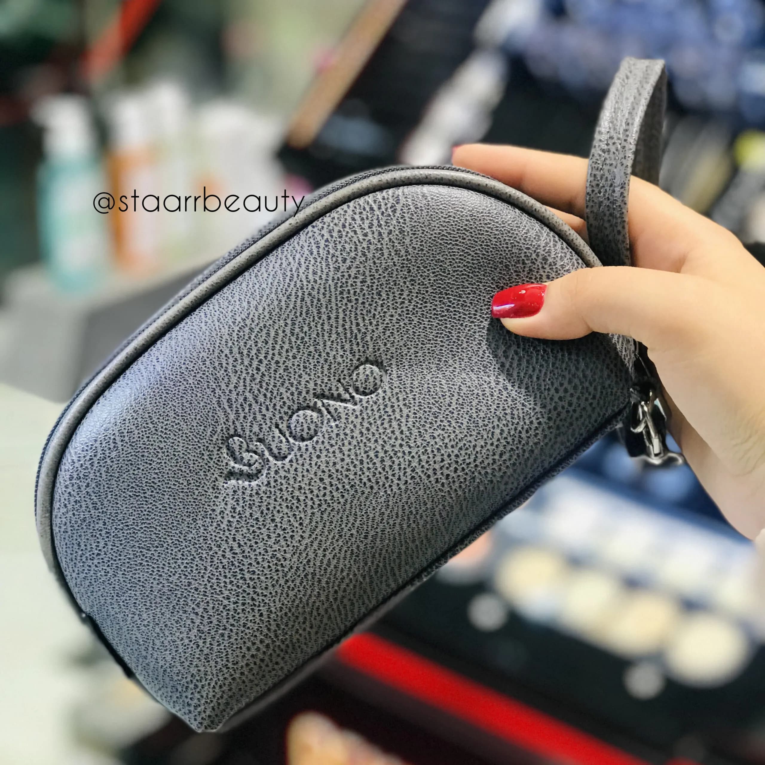 کیف آرایشی اورجینال برند بوونو رنگ طوسی Buono — تصویر ۴