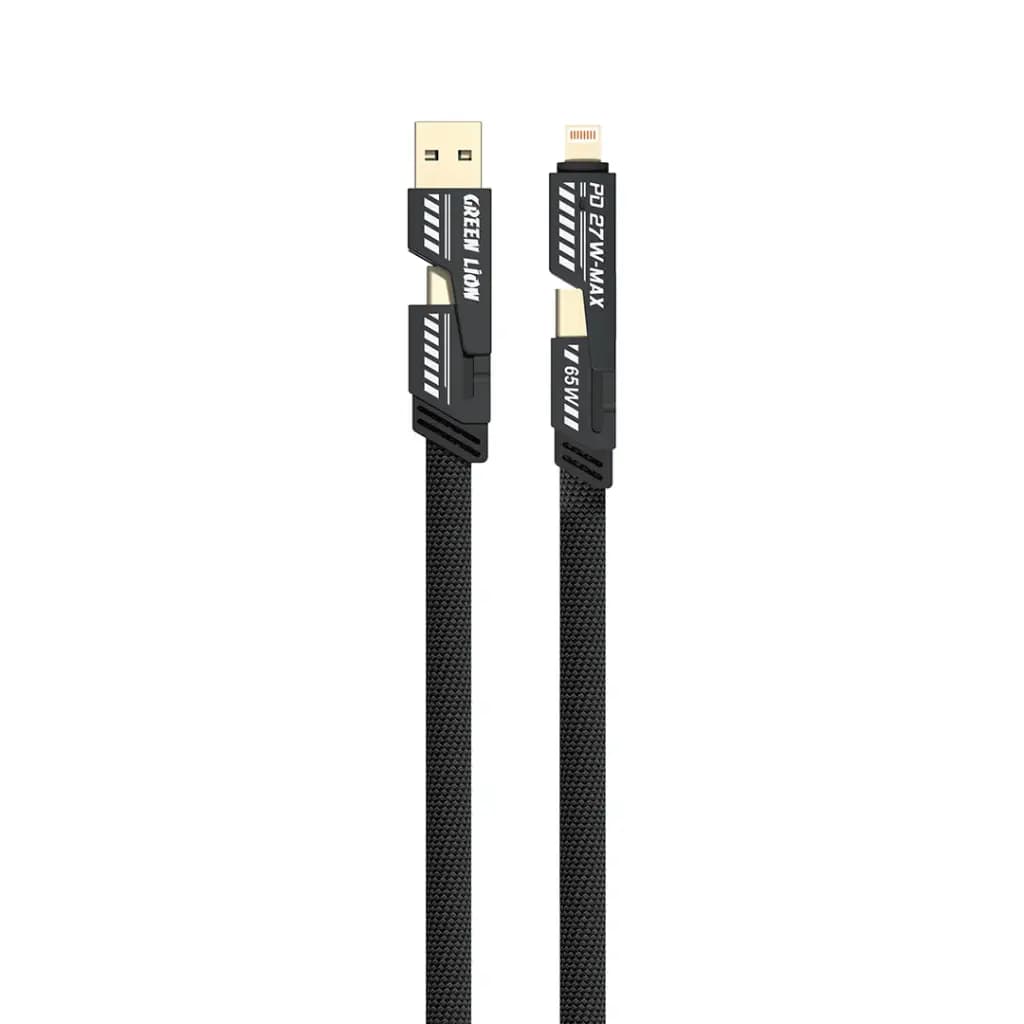 کابل فست شارژ گرین لاین 2 متری 2‑in‑2 مدل GN2N2C2MTRBK