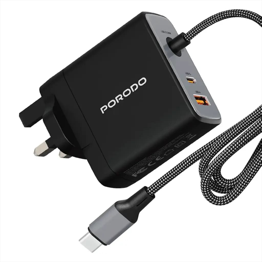 شارژر دیواری پرودو 100W GaN مدل Zentrix PDFWCHBC100WBK