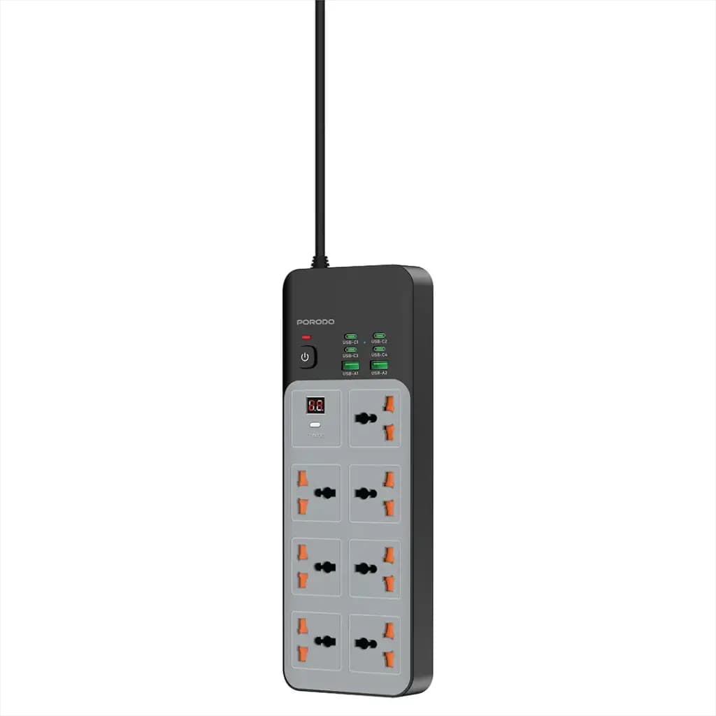 چندراهی برق و شارژر تایمر دار پرودو 3000W مدل 7AC PDFWCH099GY