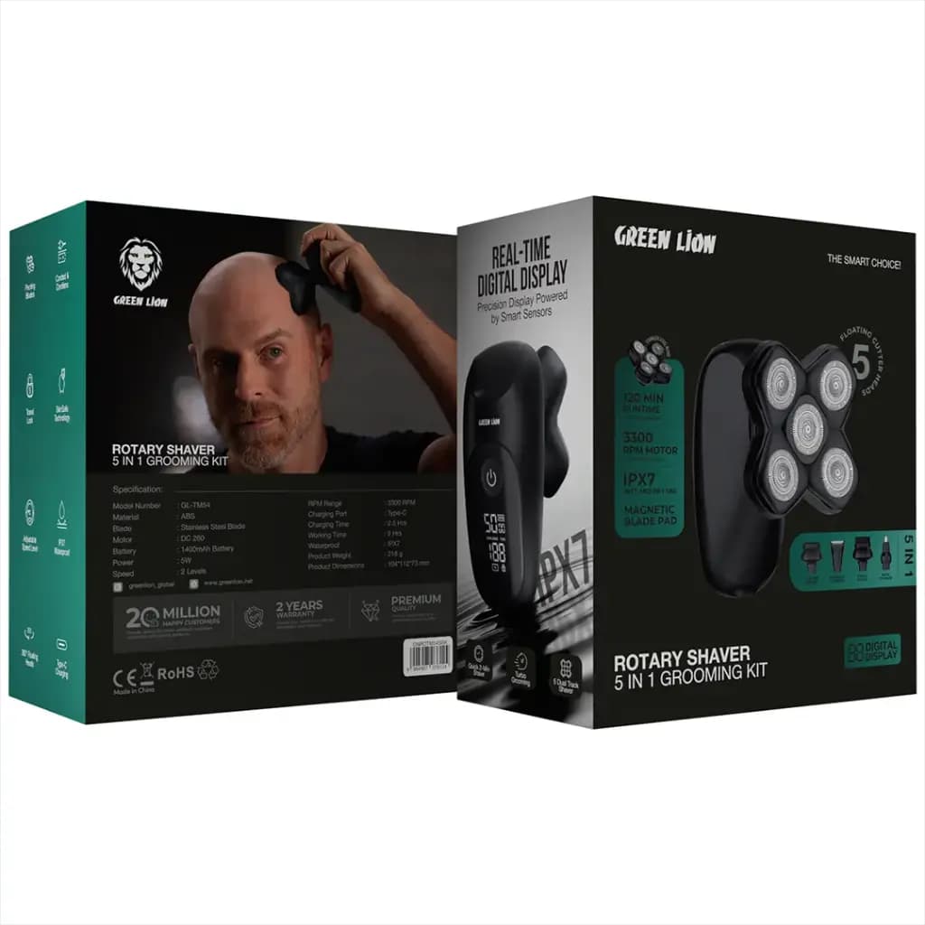 ریش‌تراش 5 در 1 گرین لاین مدل Rotary Grooming Kit GNROTM54SBK — تصویر ۱۱