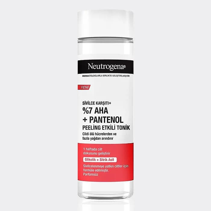 تونر ضد لک و روشن کننده نیتروژینا (نوتروژینا) 125 میل مدل Neutrogena Sivilce Karsiti %7 AHA + Pantenol Tonik