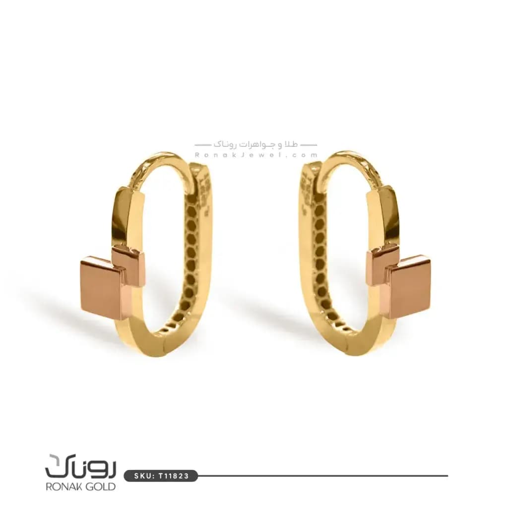 گوشواره طلا مدرن مکعبی