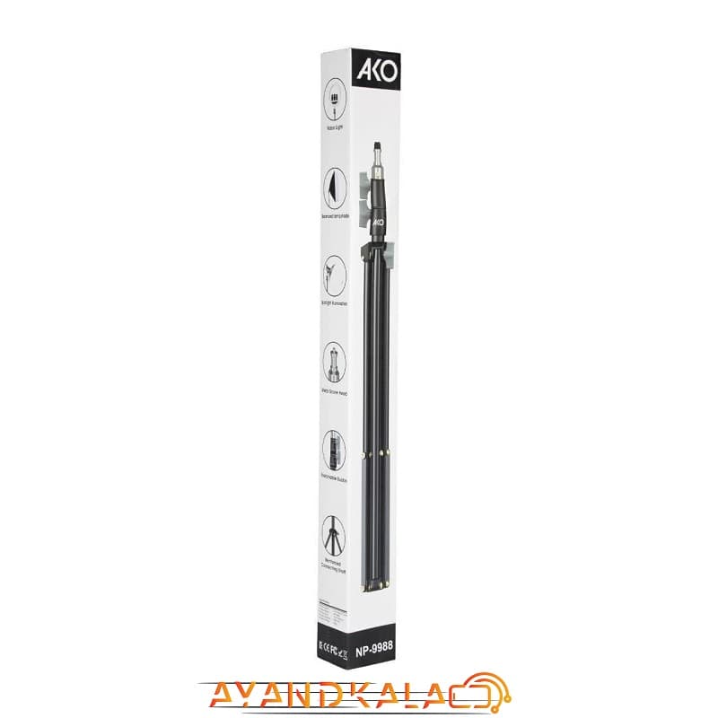 سه پایه دوربین و رینگ لایت آکو مدل AKO NP-9988 — تصویر ۵