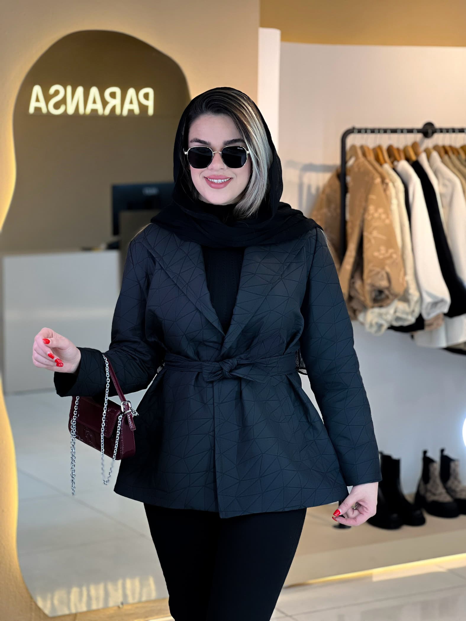 بارانی کوتاه مشکی 010203 — تصویر ۷