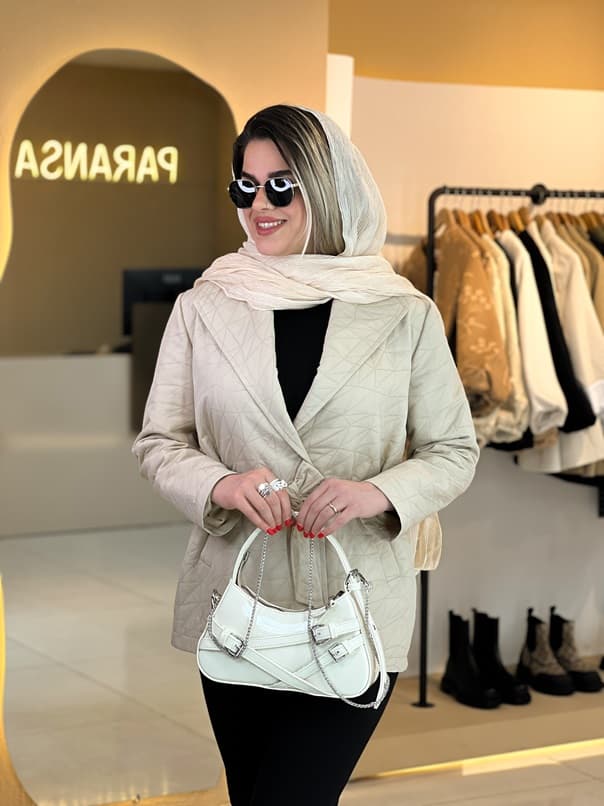 بارانی کوتاه کرم 010203 — تصویر ۸