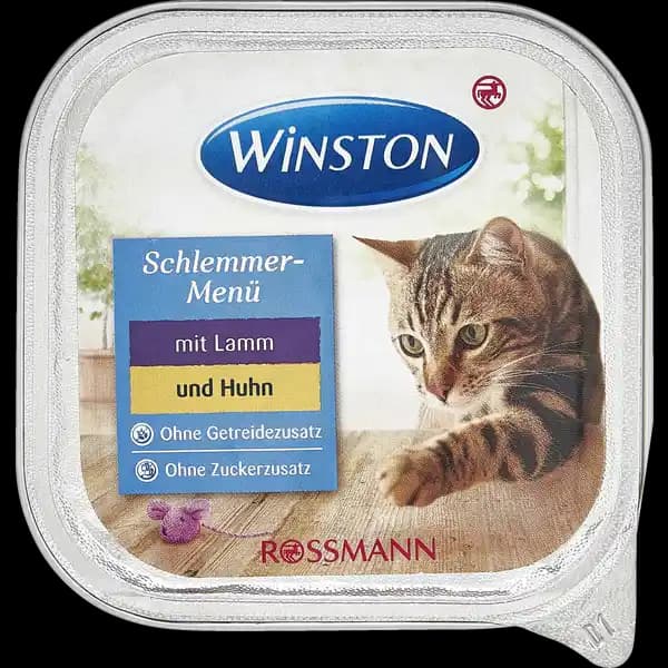ووم گربه😸 وینستون با طعم گوشت بره و مرغ وزن 100 گرم