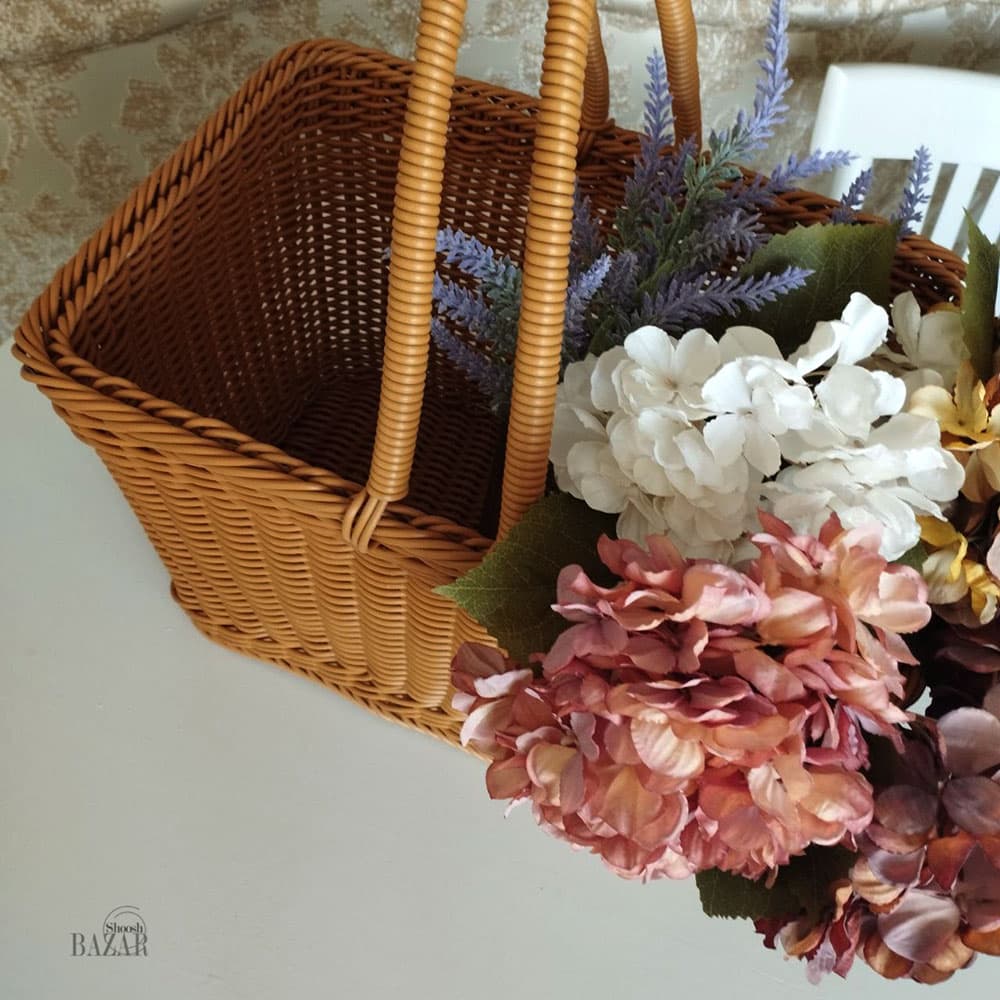 سبد حصیری دسته دار پلاستیکی پیک نیک — تصویر ۸