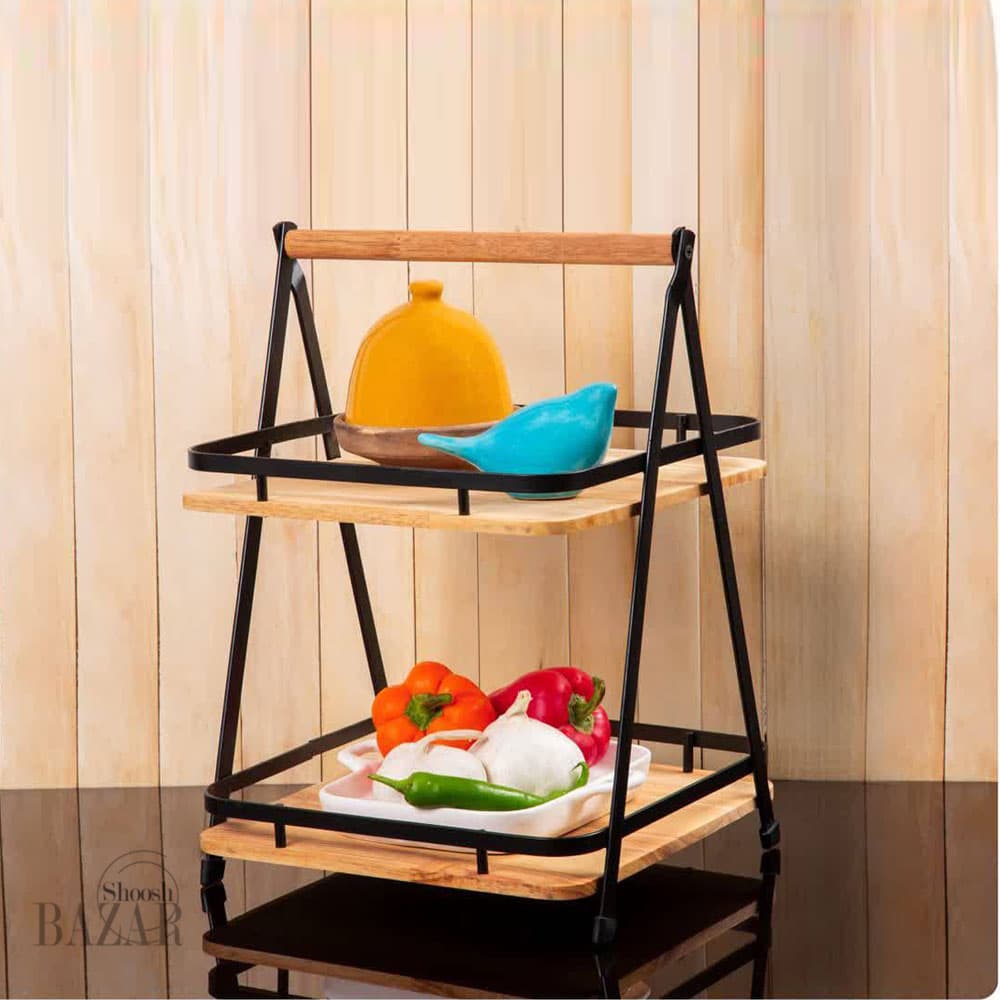 استند کف چوبی 2 طبقه مربع یونیک کد 2925