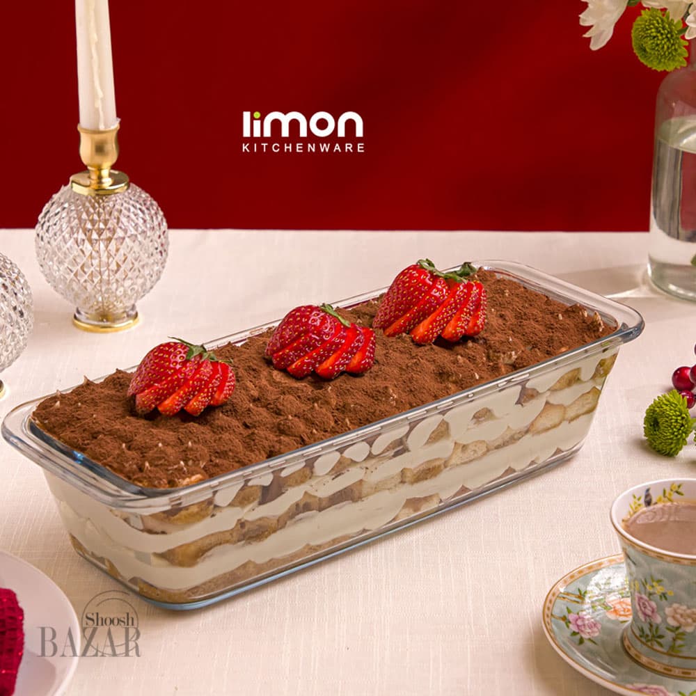تابه سرو شیشه ای مستطیل 1.7 لیتر لیمون کد 2234 — تصویر ۲