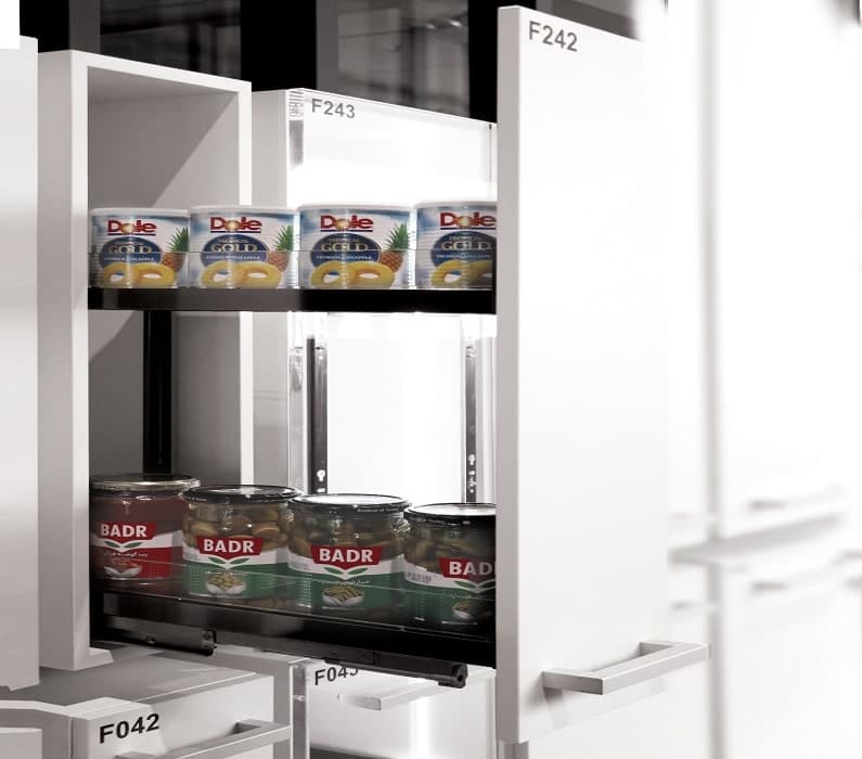 سوپر جا بطری زیر صفحه استیل و شیشه ریل از کف یونیت عرض 50 فانتونی کد F343