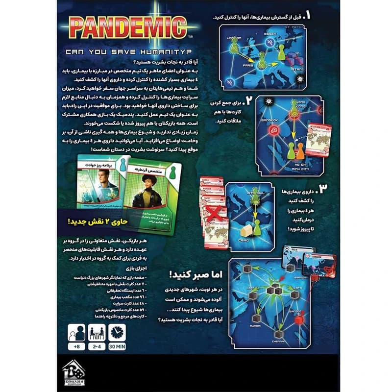 بازی رومیزی پندمیک (Pandemic) | نسخه همکاری مشترک – دهکده بردگیم — تصویر ۳