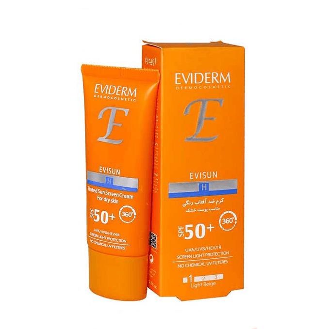 کرم ضدآفتاب پوست خشک بژ روشن SPF50 اویدرم 40 میلی لیتر
