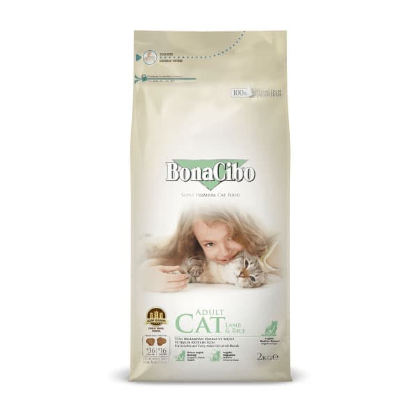 غذای گربه بالغ با طعم گوشت بره و برنج بوناسیبو – BonaCibo Adult Cat
