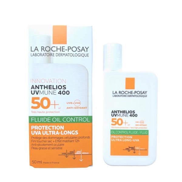 کرم ضد آفتاب بی رنگ کنترل چربی فلویید لاروش پوزای LA ROCHE POSAY ANTHELIOS UVMUNE 400 OIL CONTROL FLUID SPF50 — تصویر ۹