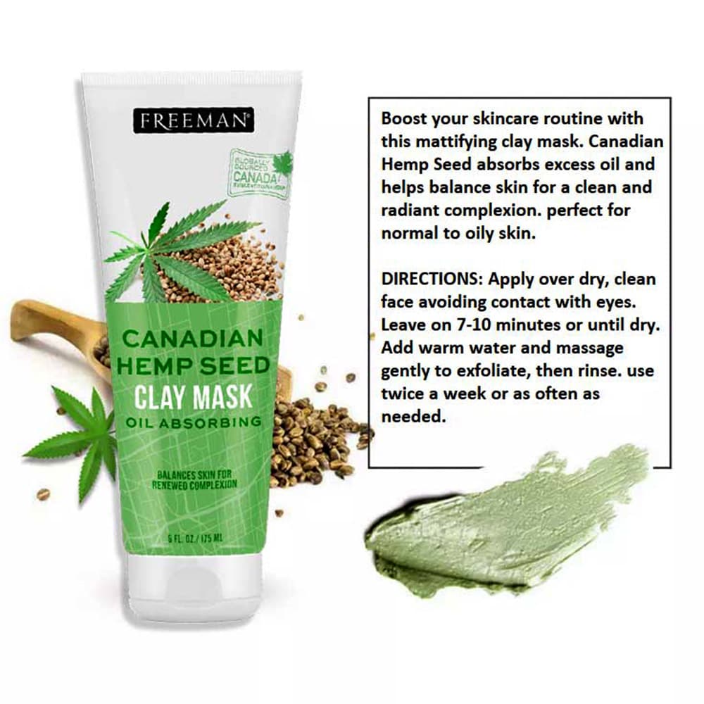 ماسک مات کننده صورت شاه دانه کانادایی فریمن Freeman Canadian Hemp Seed Clay Mask Oil Absorbing — تصویر ۵