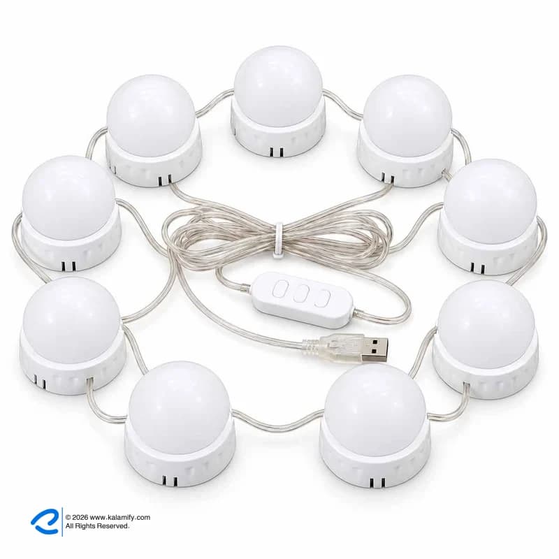 ریسه آینه آرایشی متفرقه 4.5 متری LED قابل تغییر رنگ