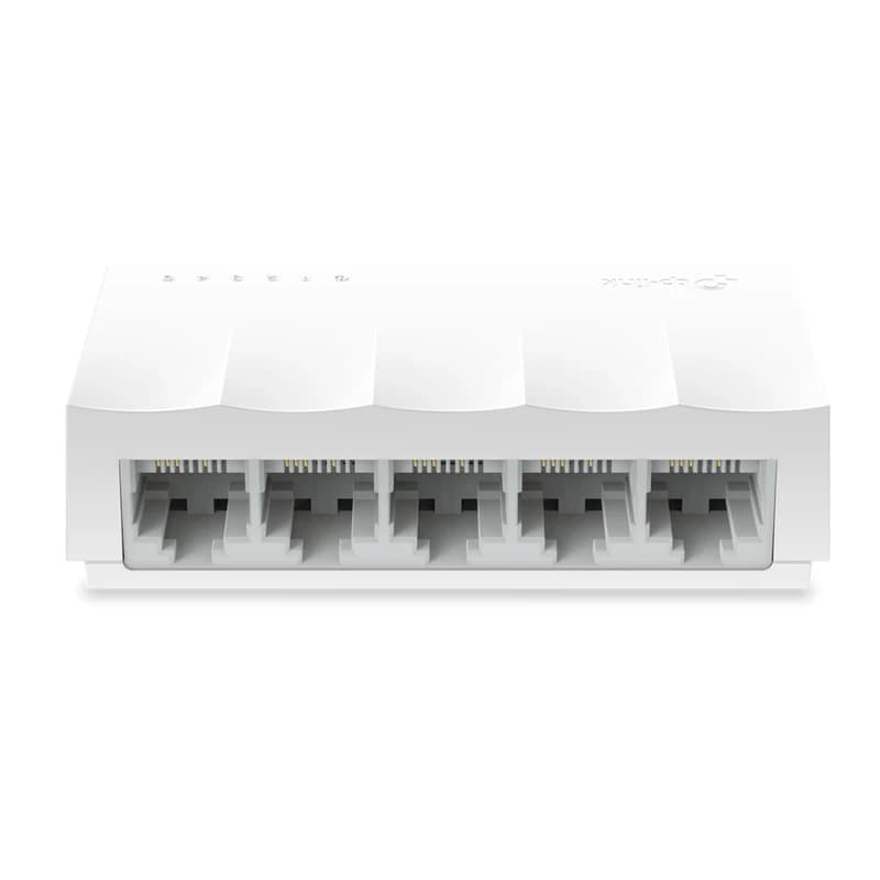 سوییچ غیرمدیریتی 5 پورت تی پی-لینک مدل LS-1005، دارای پورت شبکه RJ-45 با حداکثر سرعت 100 مگابیت بر ثانیه