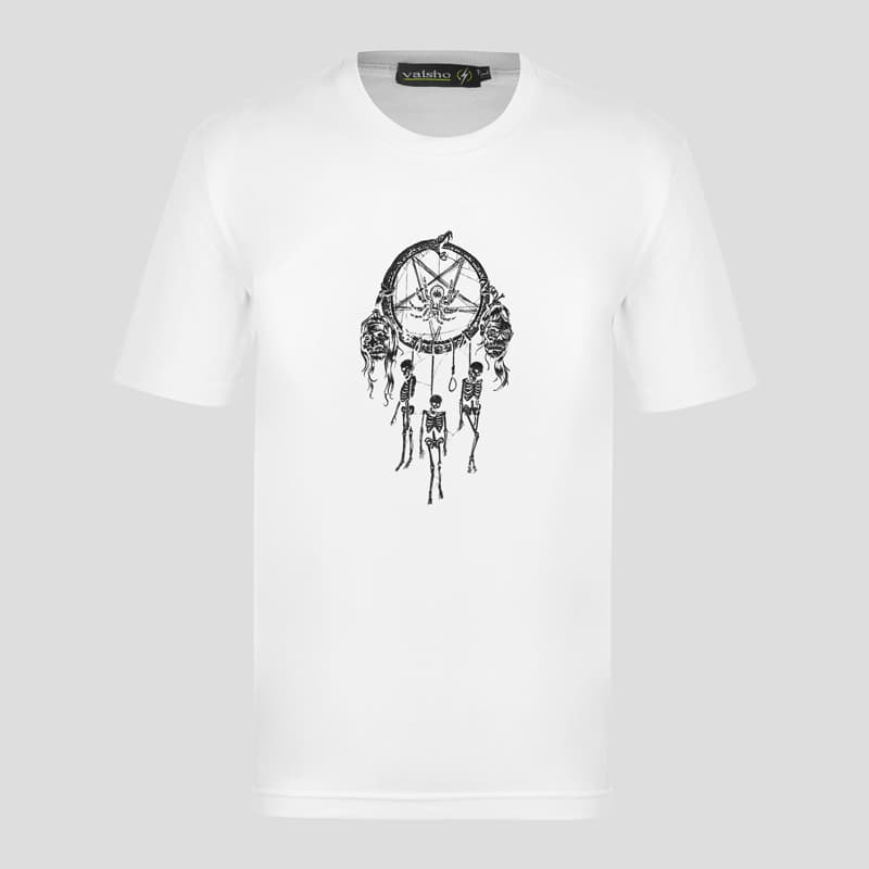 تیشرت اسکلتی مدل Skull Dreamcathcer کد Vls-562d6 رنگ سفید — تصویر ۲