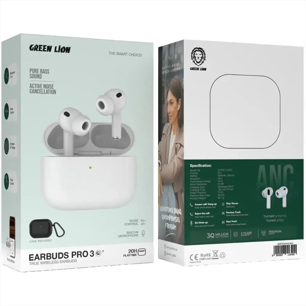 ایرپاد گرین لاین مدل EARBUDS PRO3 G1 همراه با کابل type c