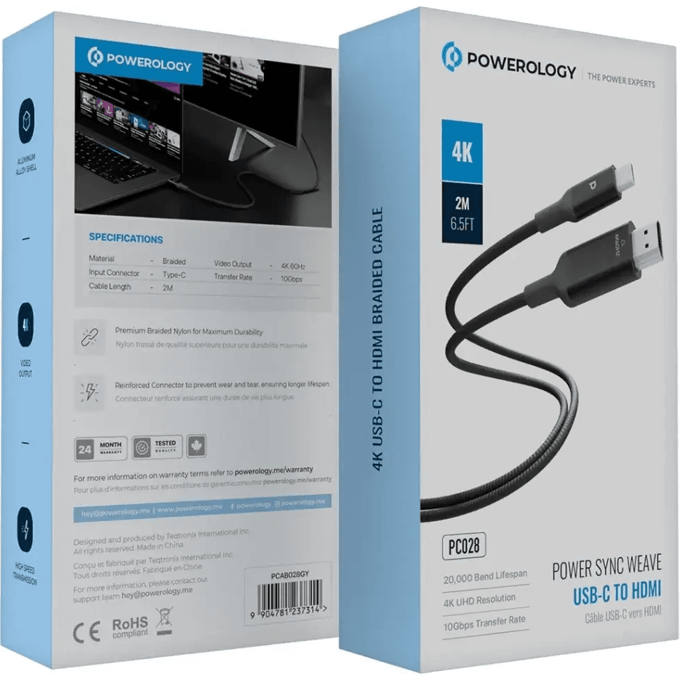 کابل پاورولوژی مدل PC028 USBC-HDMI