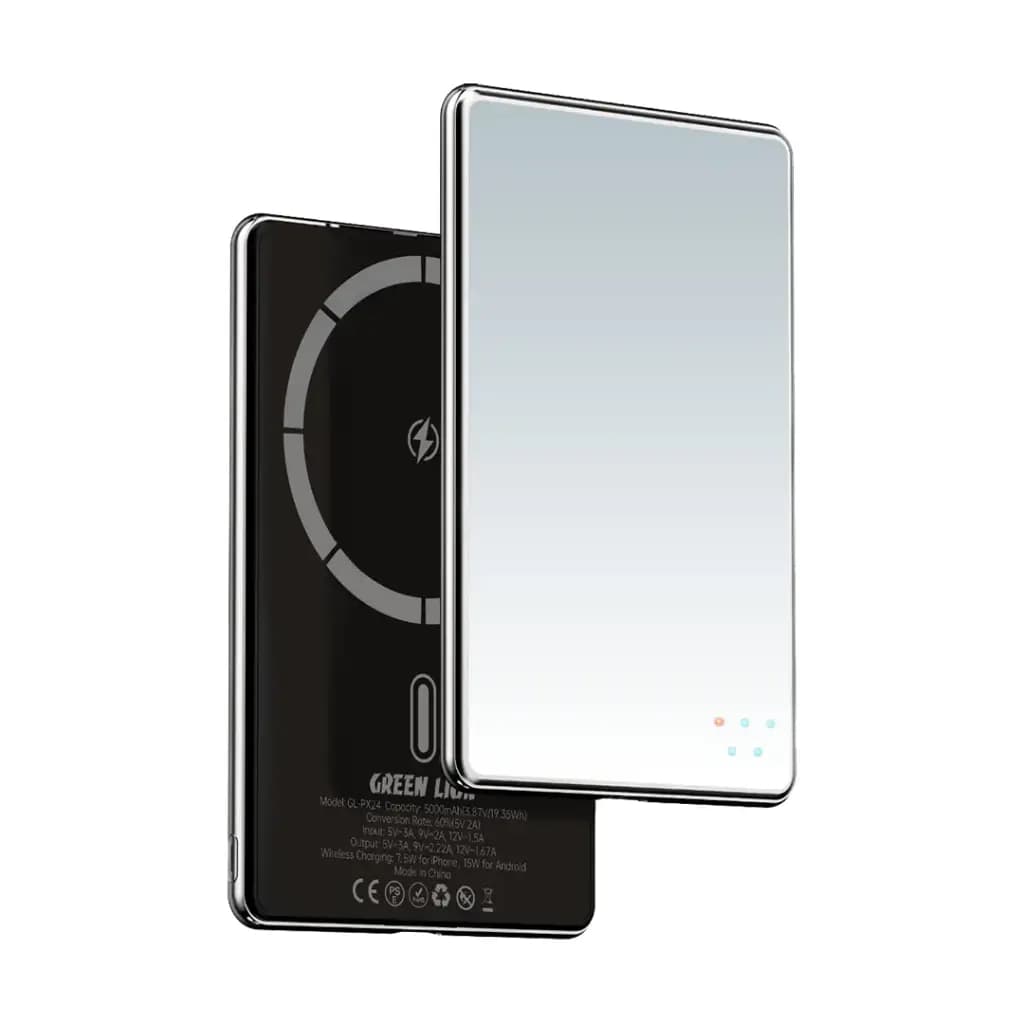 پاوربانک مگ سیف20 وات گرین لاین ۵۰۰۰ میلی آمپر مدل MIRROR DESIGN
