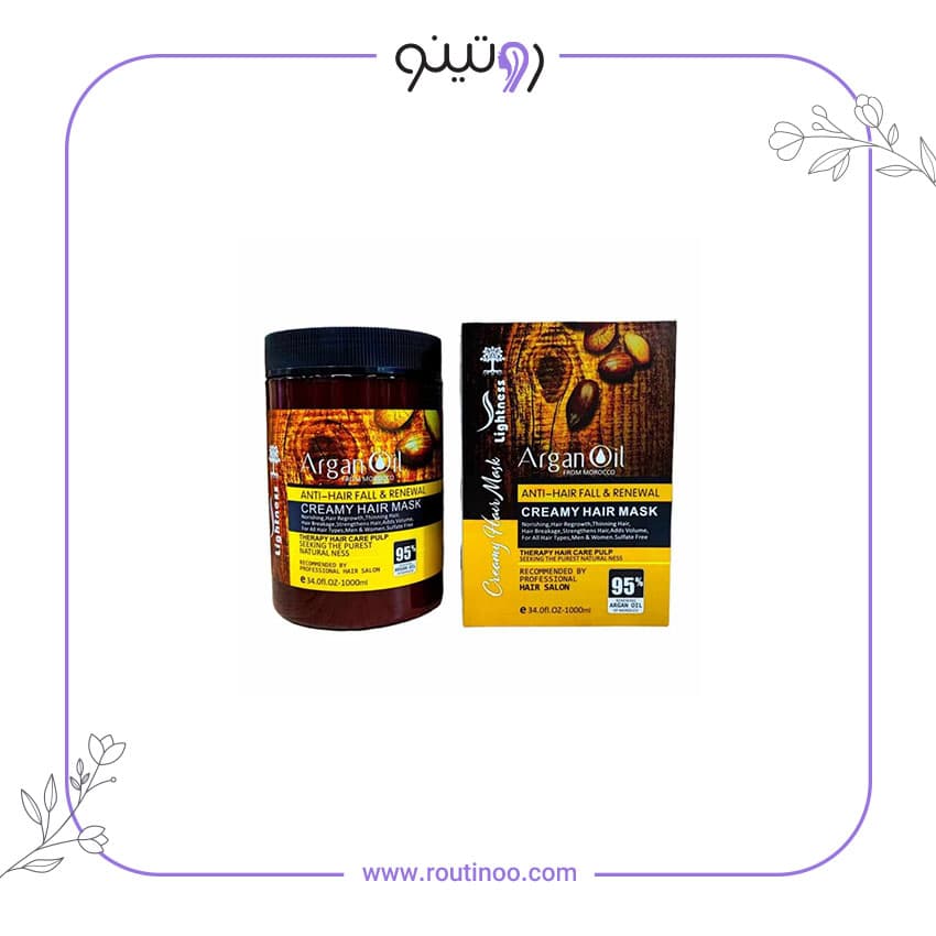 ماسک مو لایتنس بدون سولفات مدل Argan oil حجم 1000 میل