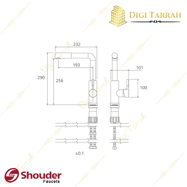 شیرآلات شودر شیر ظرفشویی ثابت مارینو — تصویر ۴