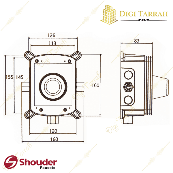 باکس مغزی شیر توکار شودر تیپ B — تصویر ۳