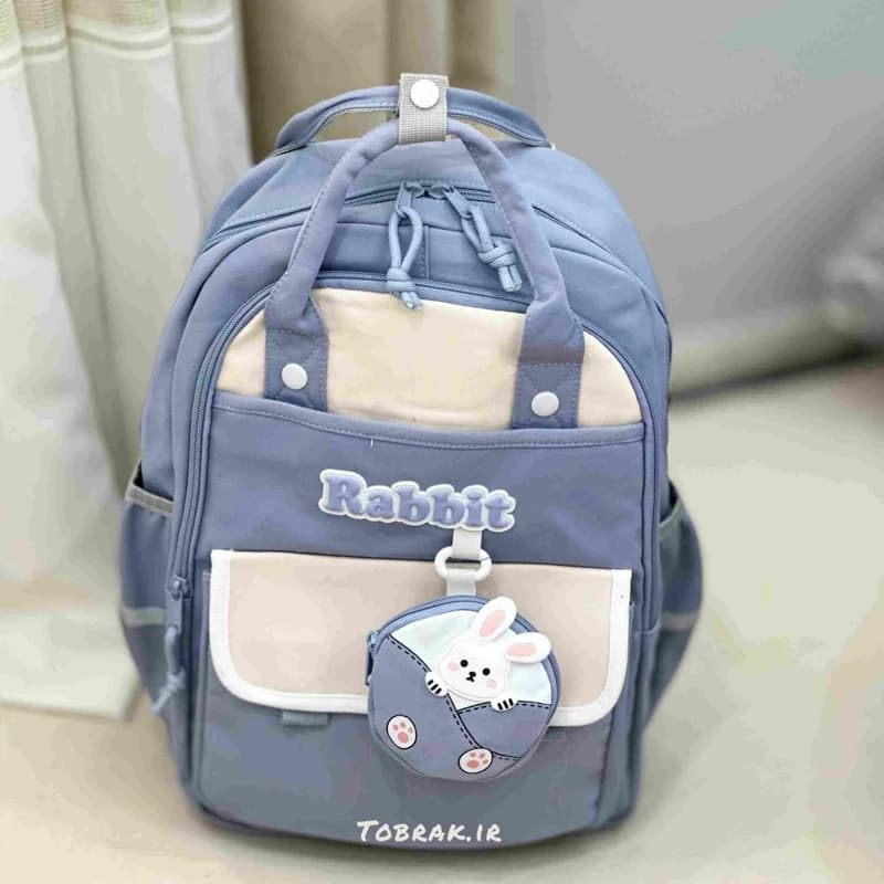 کوله پشتی روزمره همراه کیف کوچک طرح خرگوش کد rabbit 58