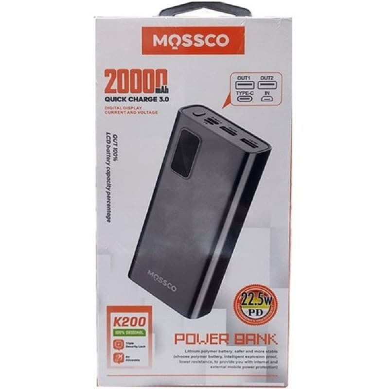پاوربانک Mossco مدل K200 ظرفیت 20000 میلی آمپر — تصویر ۵