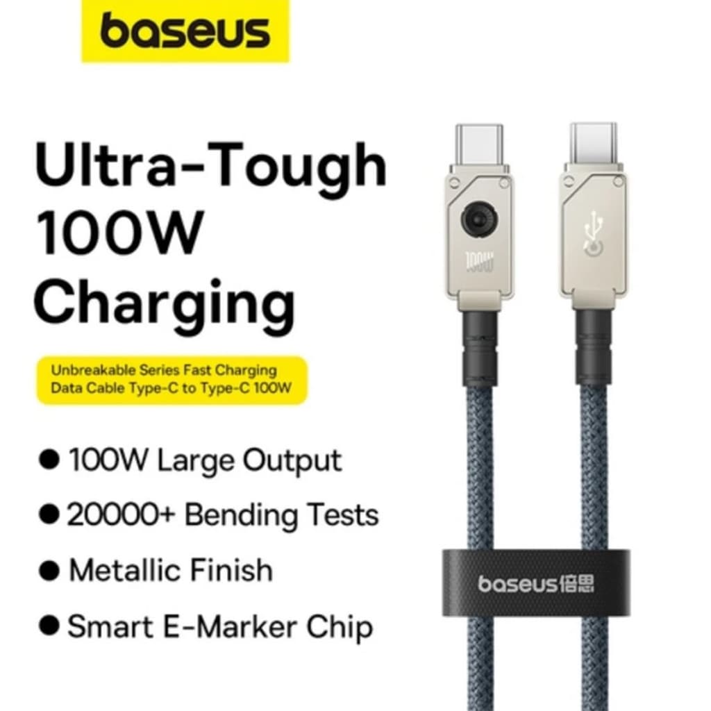 کابل TYPE-C بیسوس مدل BASEUS ARAMID FIBER BRAIDING 100W به طول 1 متر رنگ مشکی — تصویر ۴