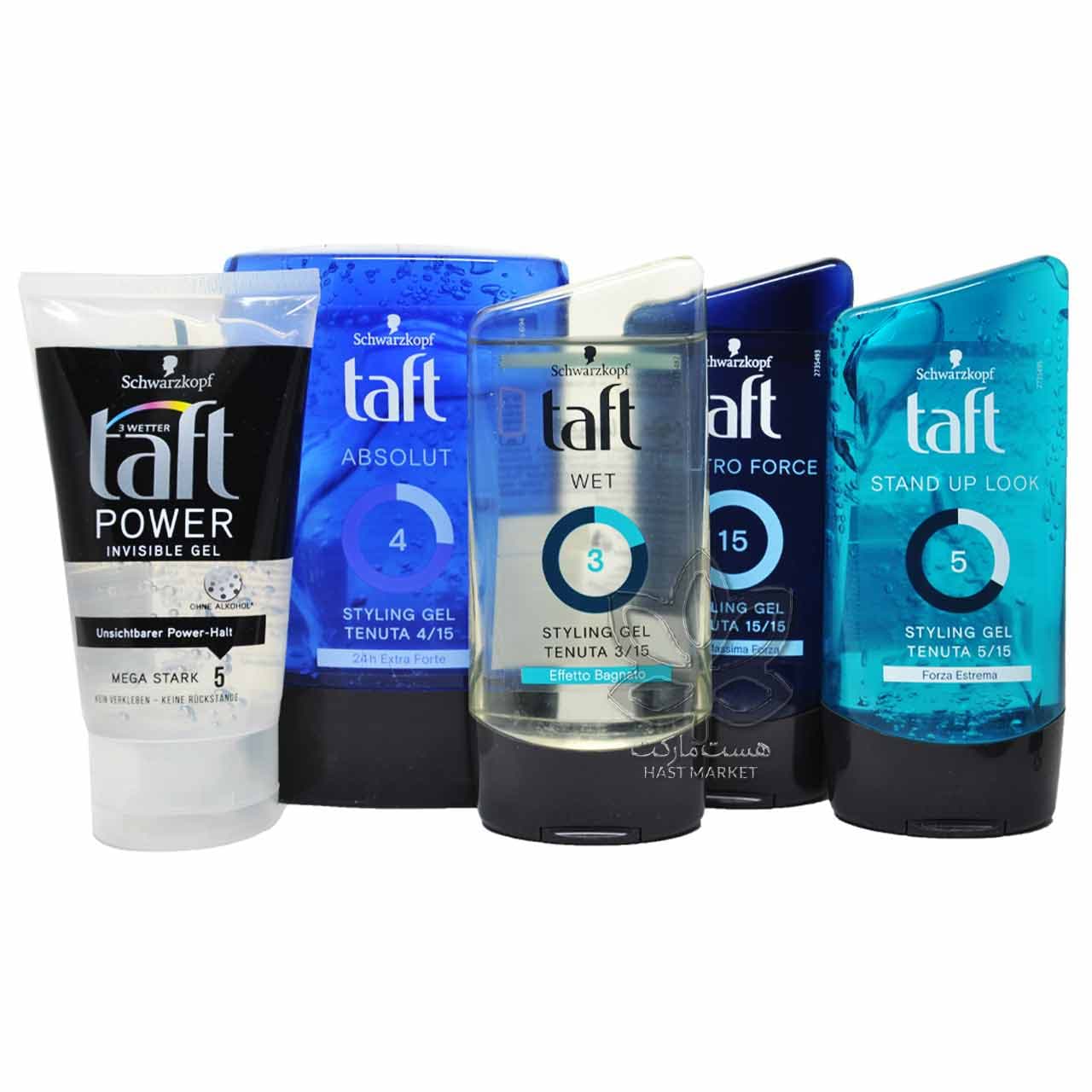 ژل موی متوسط ( شماره 5 ) 150 میل استند آپ لوک تافت شوارزکف – taft — تصویر ۴