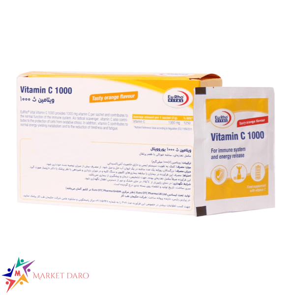 ساشه ویتامین C 1000 میلی گرم یوروویتال 30 عدد — تصویر ۹