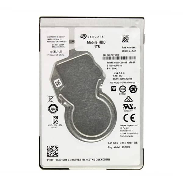 هارد دیسک دسته دوم اینترنال 2.5 اینچ SLIM SEGATE ظرفیت 1TB