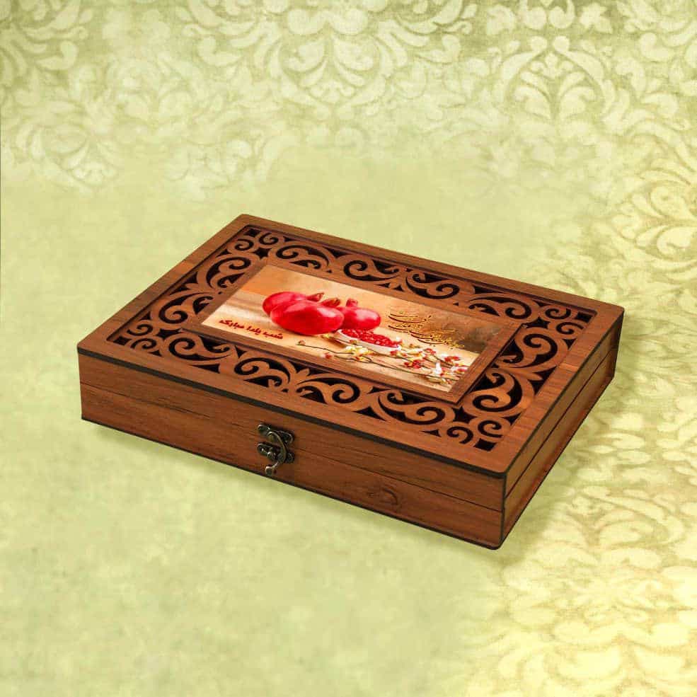 جعبه MDF آجیلی دمنوشی مدل انار