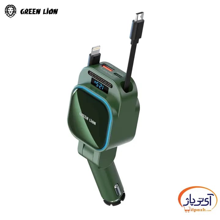 شارژر فندکی گرین لاین Retractable 96W Car Charger