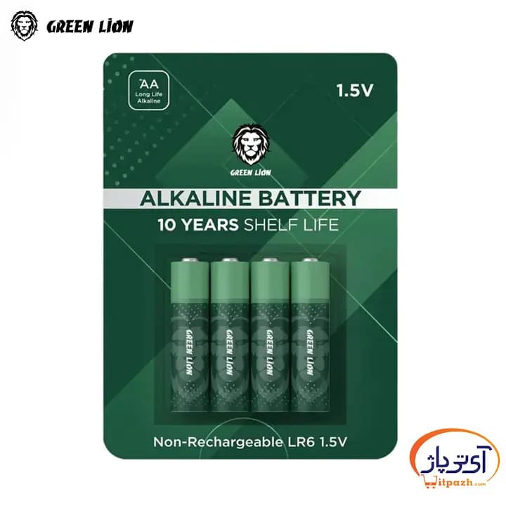 باتری قلمی گرین لاین ALKALINE AA بسته 4 عددی — تصویر ۲