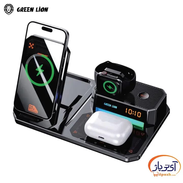 شارژر بی سیم رو میزی چند منظوره گرین لاین 6in1 Multifunctional Wireless Charger