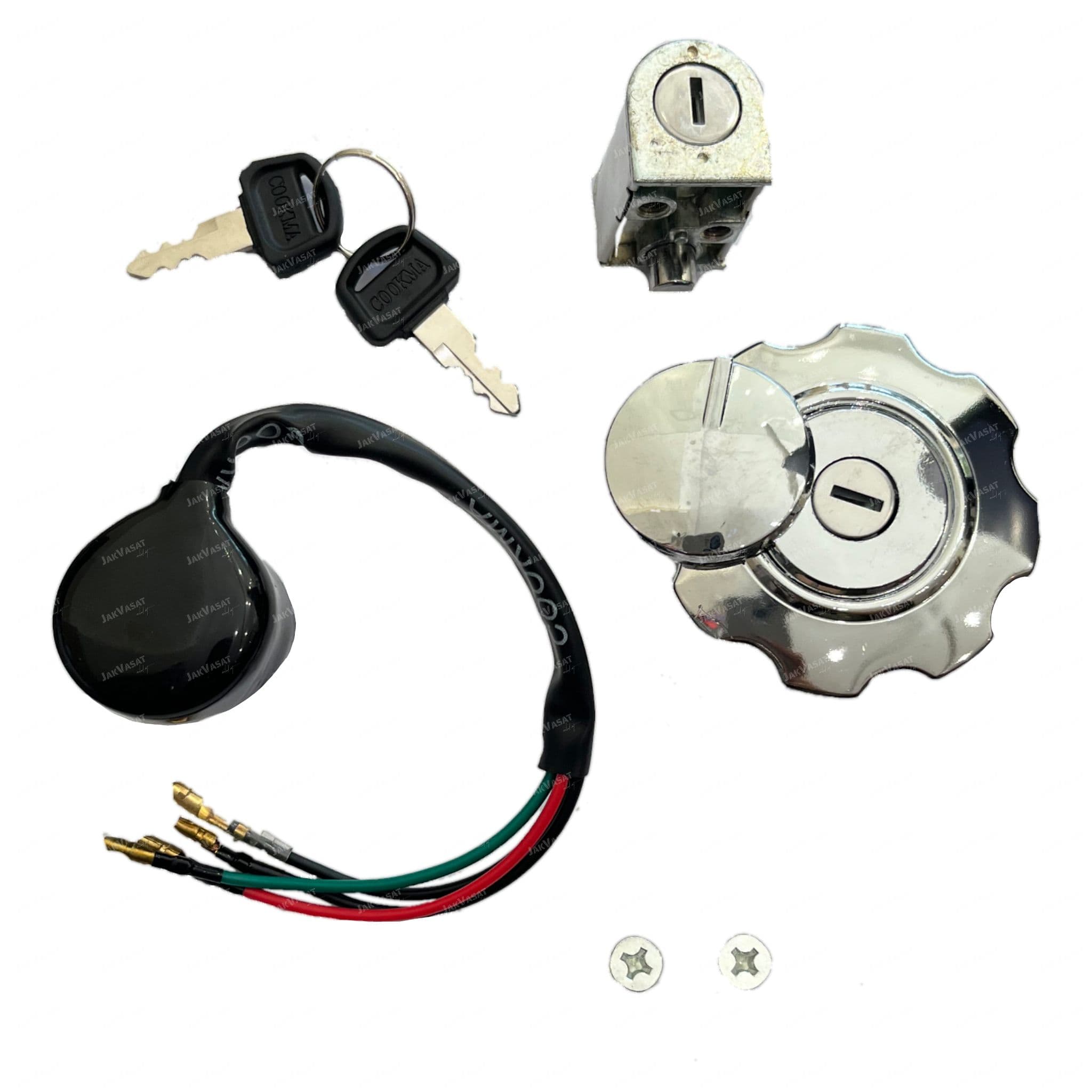 سری سوییچ مشکی و استیل هوندا 125 با کد فنی (B-02-002) (کوکما)