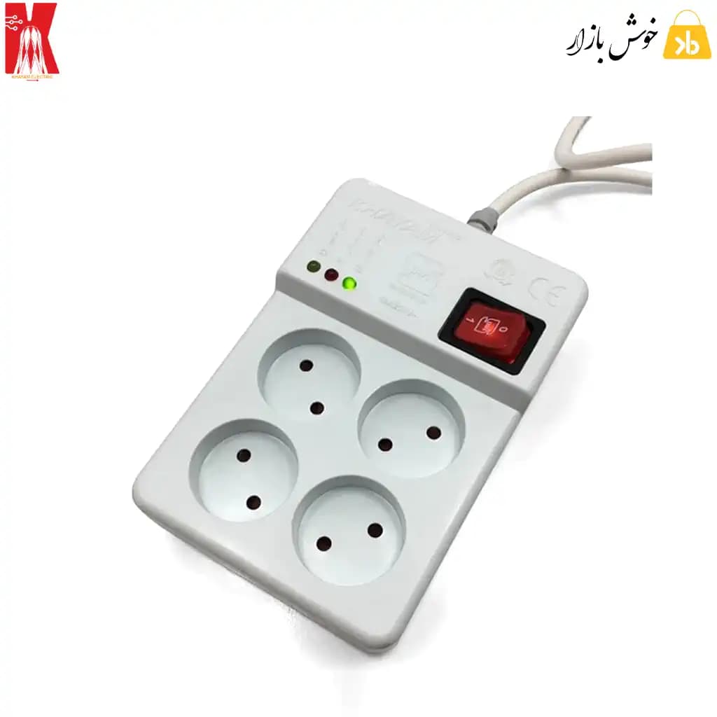 محافظ برق لوازم صوتی و تصویری خیام مدل KH8021 با قفل کودک و کابل 1.8 متر — تصویر ۱۱